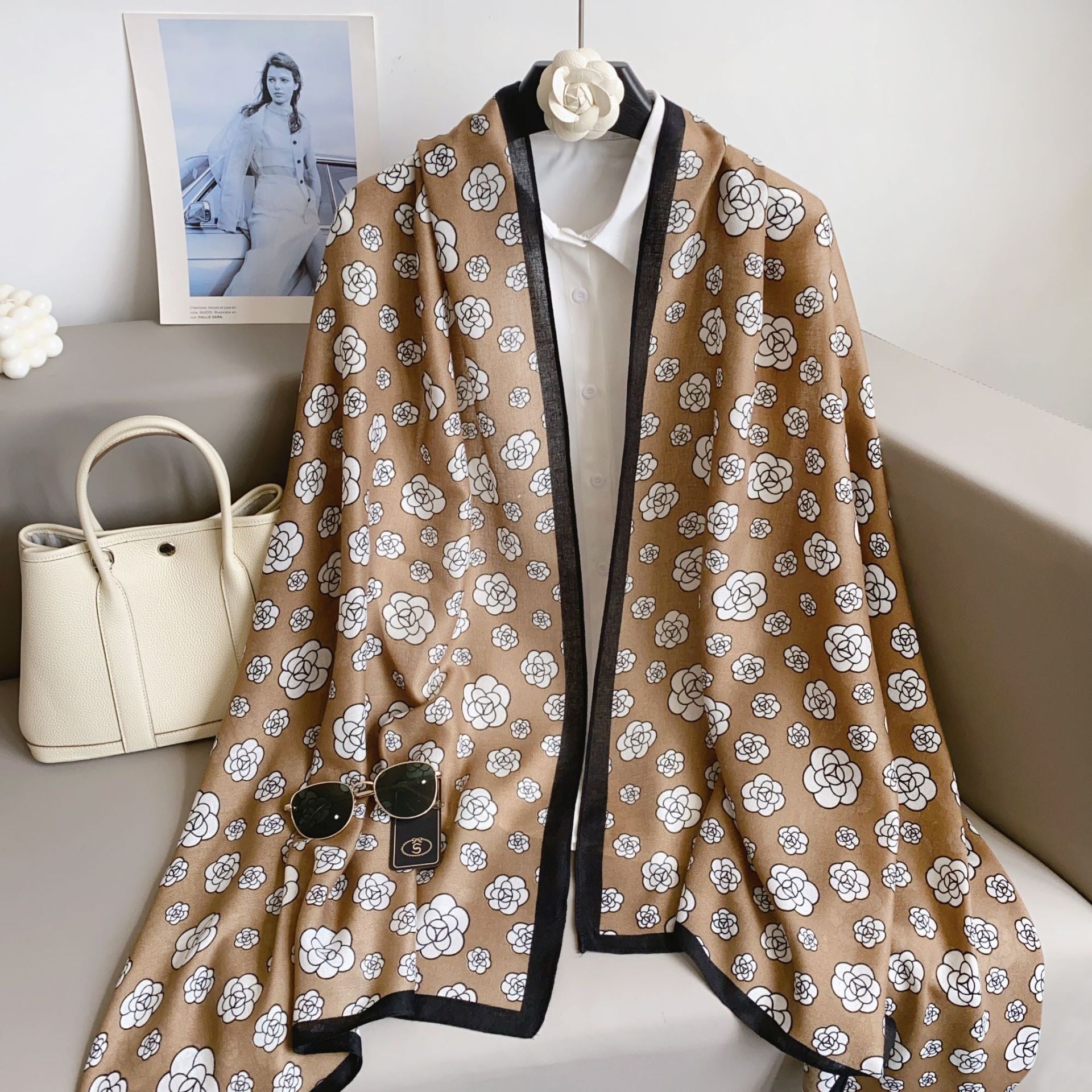 Cross-border Cotton and Linen Scarf Women's Japanese and Korean High-end Fashion Scarf Spring and Summer Sunscreen Warm Shawl Simple Scarf