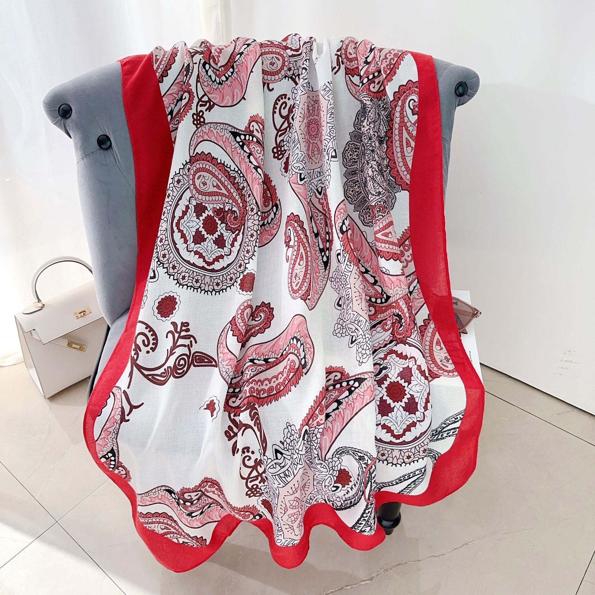 Cross-border Cotton and Linen Scarf Women's Japanese and Korean High-end Fashion Scarf Spring and Summer Sunscreen Warm Shawl Simple Scarf