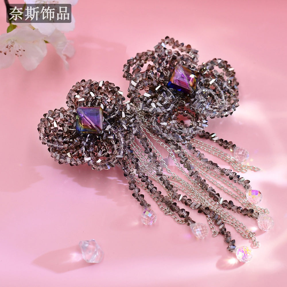 Ness NS68 Gray High-end Light Luxury Hair Accessories Simple Flower Accessories Sweet Girl Exquisite Dress Spring Clip
