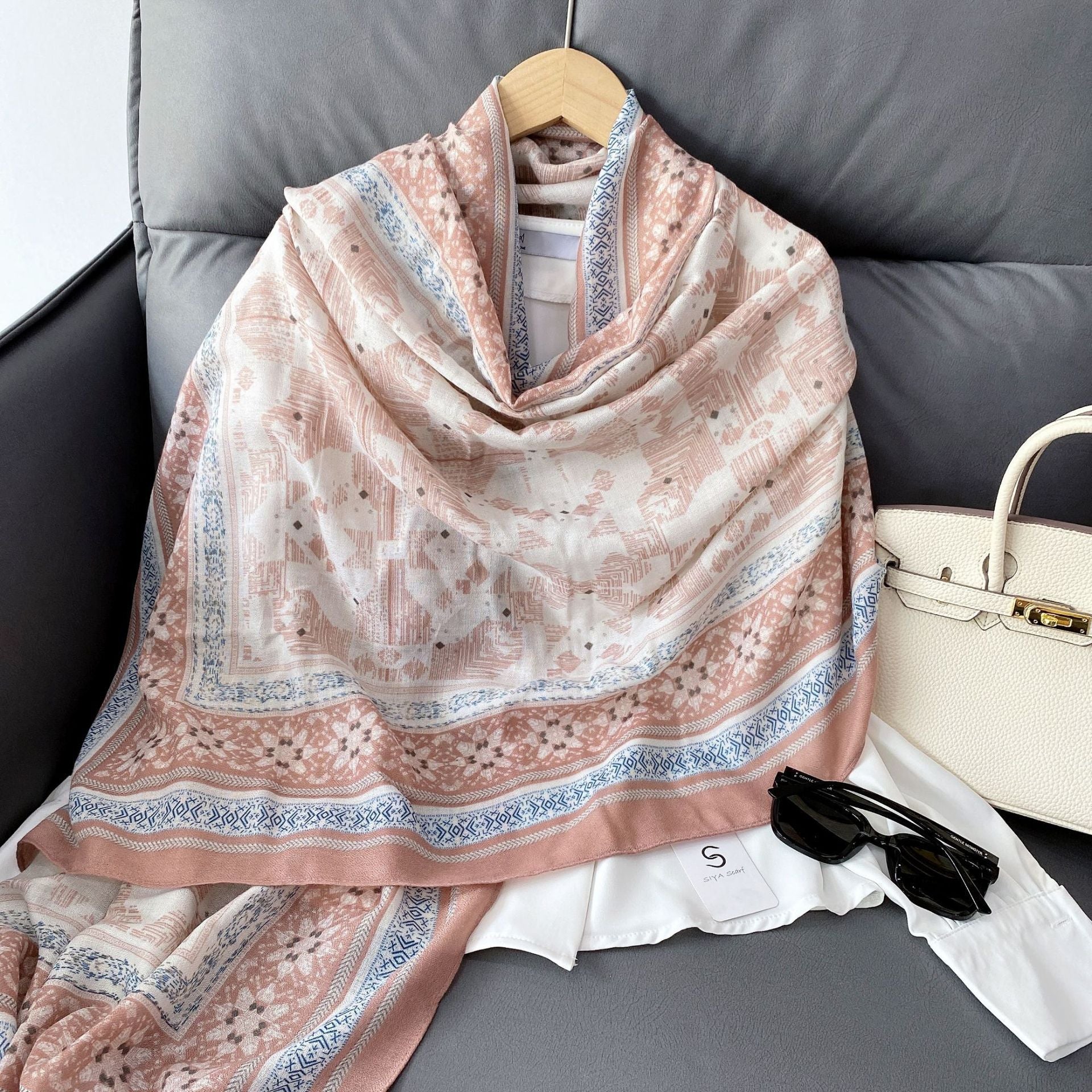 Cross-border Cotton and Linen Scarf Women's Japanese and Korean High-end Fashion Scarf Spring and Summer Sunscreen Warm Shawl Simple Scarf