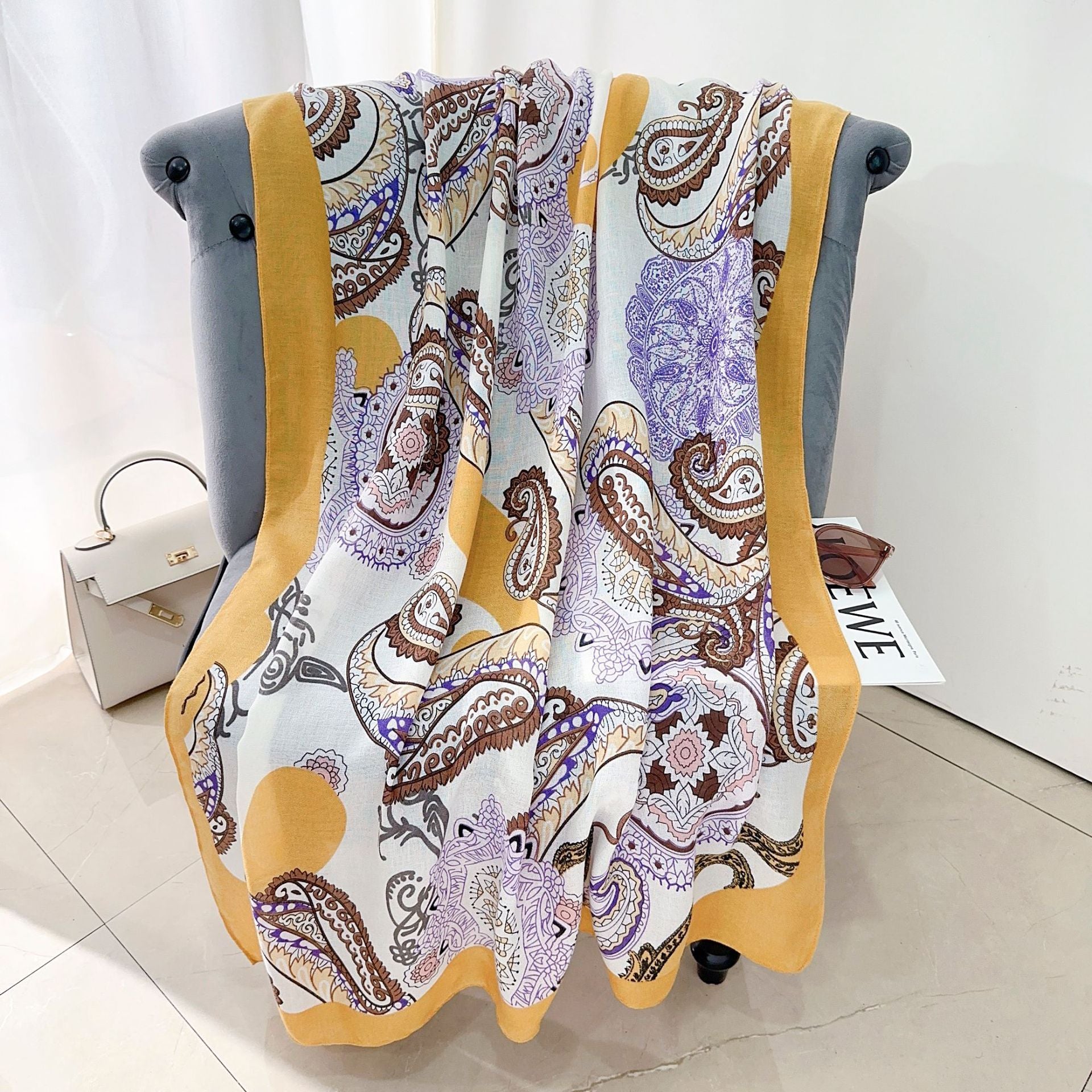 Cross-border Cotton and Linen Scarf Women's Japanese and Korean High-end Fashion Scarf Spring and Summer Sunscreen Warm Shawl Simple Scarf