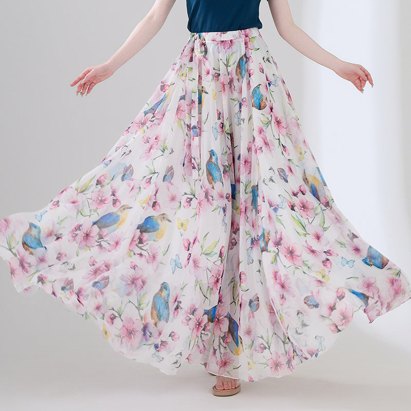 2025 New Chiffon Skirt Amazon Women's Foreign Trade Skirt Seaside Holiday Beach Skirt Summer Skirt for Women