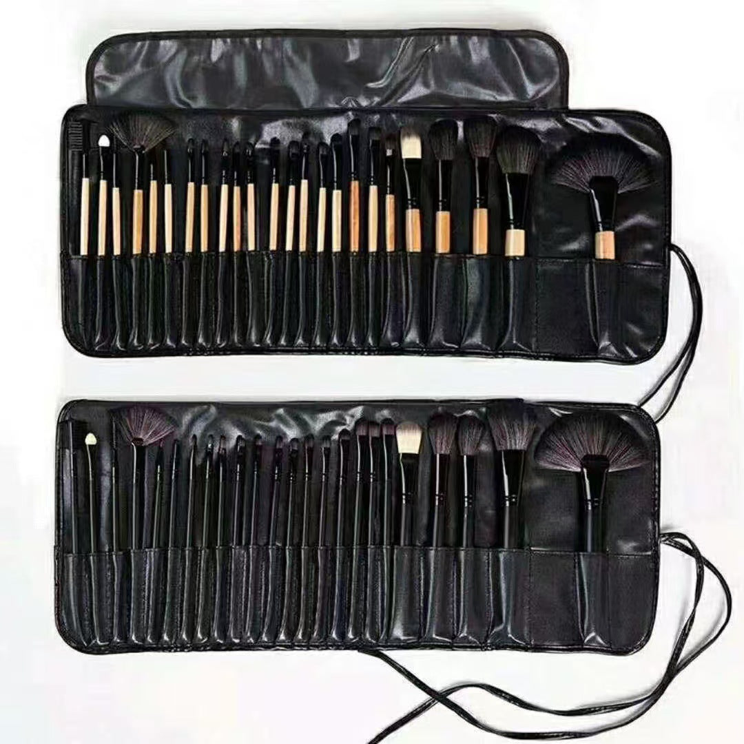 Low-Priced 24-Piece Makeup Brush Set, Animal Hair Portable Beauty Tools