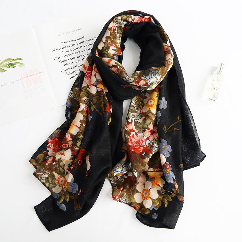 Cross-border Cotton and Linen Scarf Women's Japanese and Korean High-end Fashion Scarf Spring and Summer Sunscreen Warm Shawl Simple Scarf