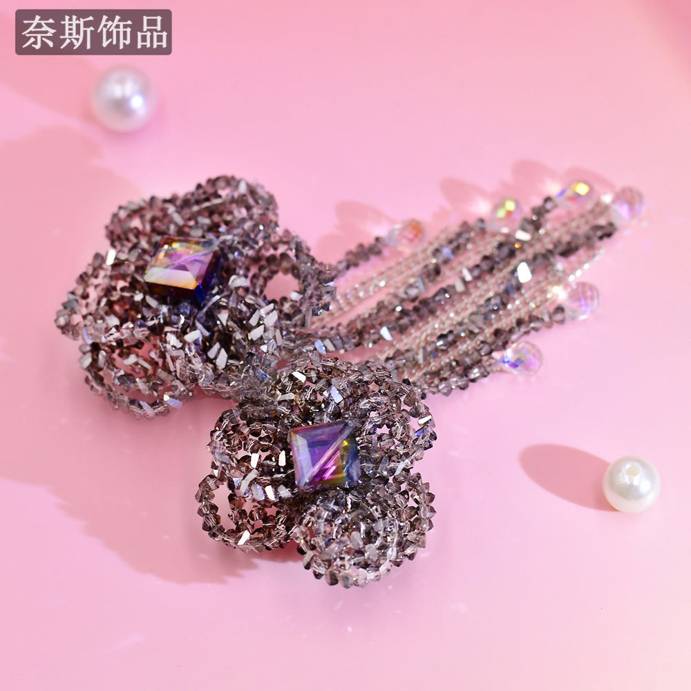 Ness NS68 Gray High-end Light Luxury Hair Accessories Simple Flower Accessories Sweet Girl Exquisite Dress Spring Clip