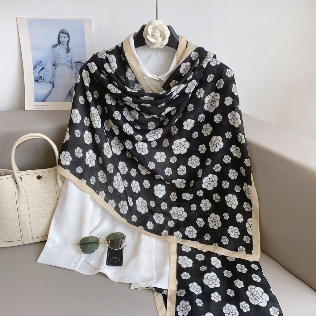Cross-border Cotton and Linen Scarf Women's Japanese and Korean High-end Fashion Scarf Spring and Summer Sunscreen Warm Shawl Simple Scarf