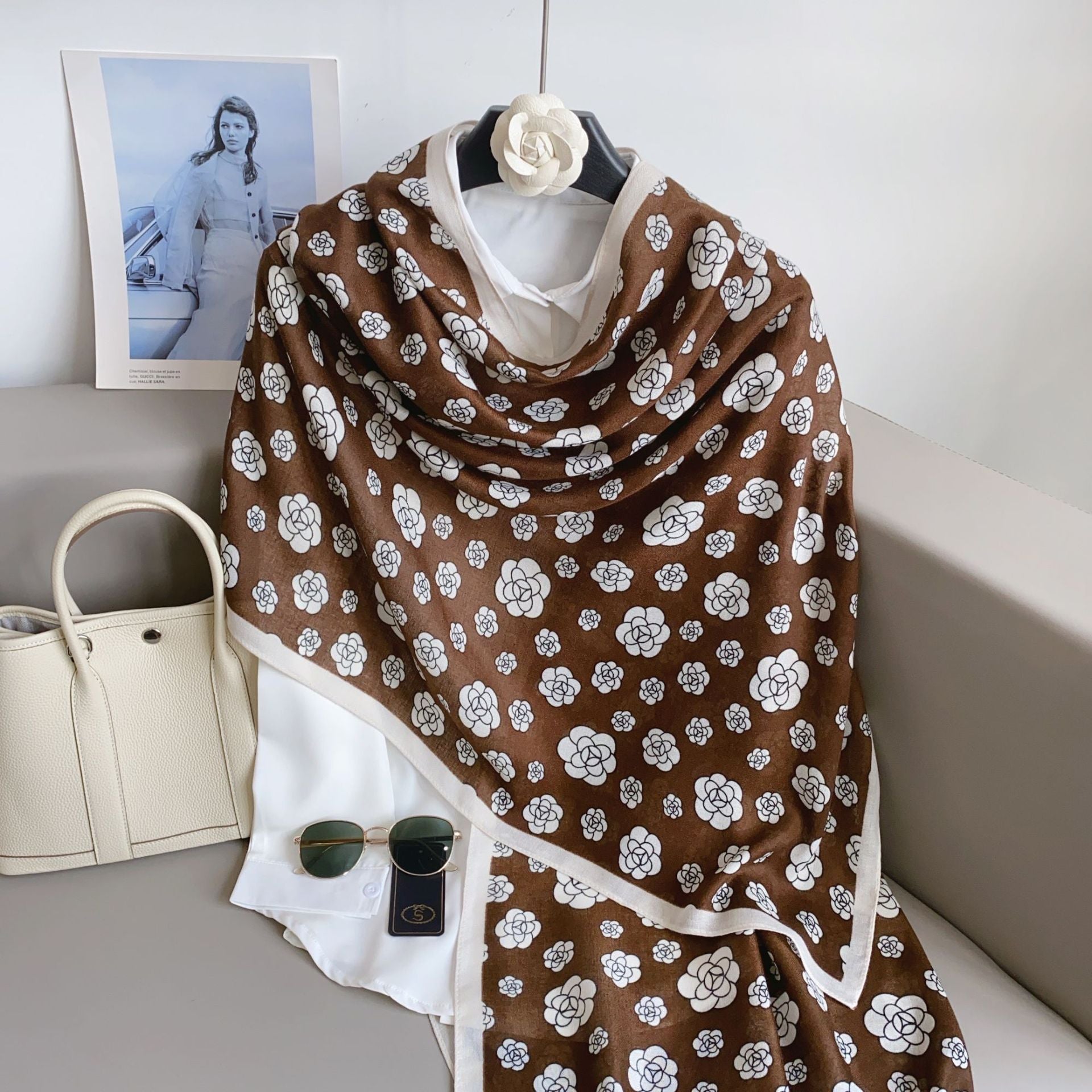 Cross-border Cotton and Linen Scarf Women's Japanese and Korean High-end Fashion Scarf Spring and Summer Sunscreen Warm Shawl Simple Scarf