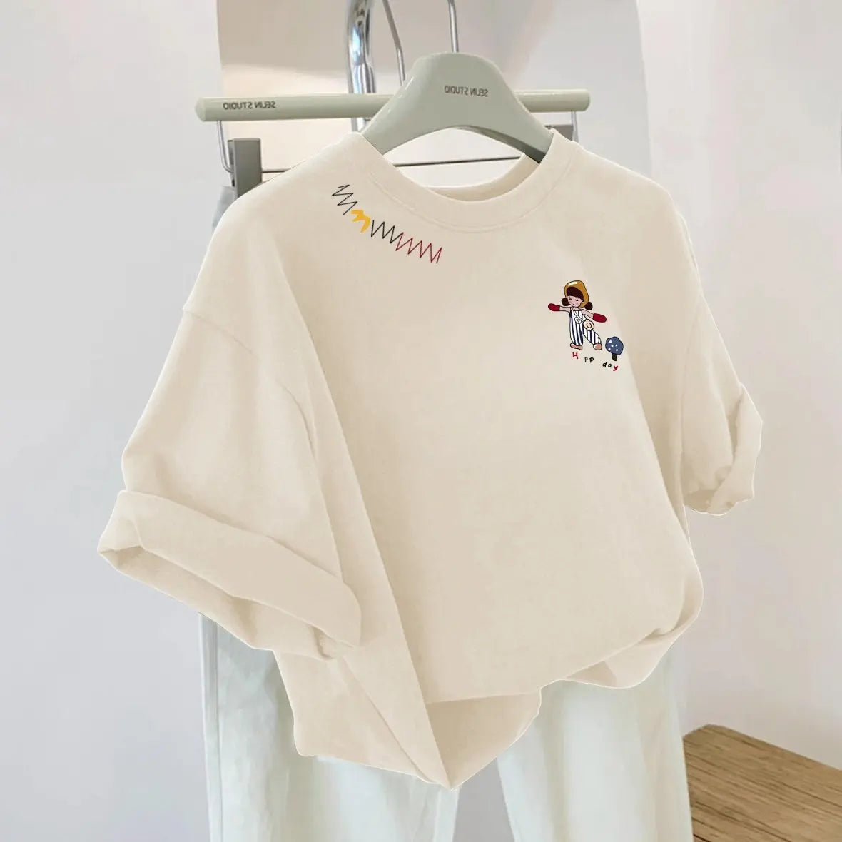 Camiseta Casual Versátil de Manga Curta Unissex com Design Estampado, Nova Chegada Primavera Verão, Confortável e Respirável ...
