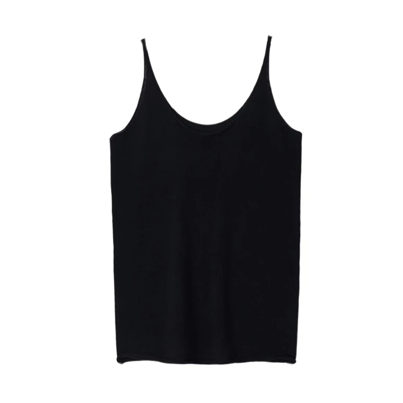 Camis feminino primavera verão algodão sem mangas de malha camisas de fundo com decote em v camis sólido alto estiramento coranos moda camis