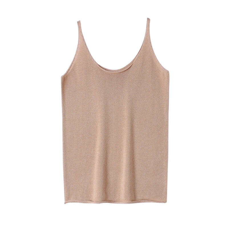 Camis feminino primavera verão algodão sem mangas de malha camisas de fundo com decote em v camis sólido alto estiramento coranos moda camis