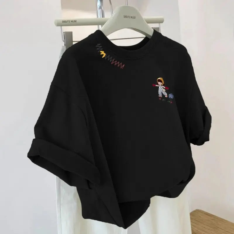 Camiseta Casual Versátil de Manga Curta Unissex com Design Estampado, Nova Chegada Primavera Verão, Confortável e Respirável ...